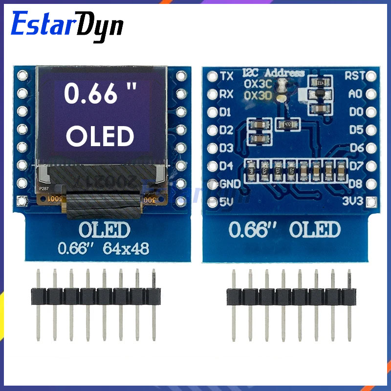 Wemos D1 Mini - จอ LCD แสดงผล OLED ขนาด0.66นิ้วใช้ได้กับ wemos