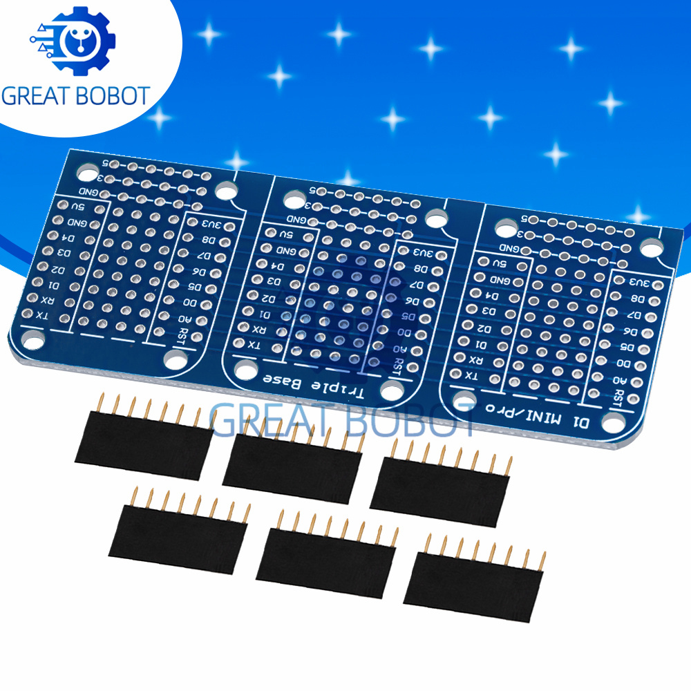 Wemos D1 Mini - บอร์ดเวมอส ดี1 มินิแบบสองด้าน BS Triple Shield