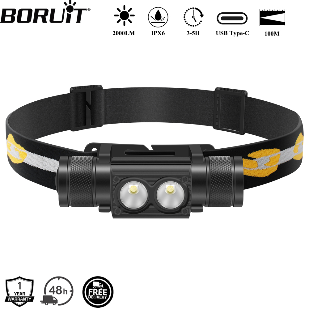 ไฟฉายคาดศีรษะ BORUiT D25 แบบ L - Lolin D32 บทวิจารณ์และราคา